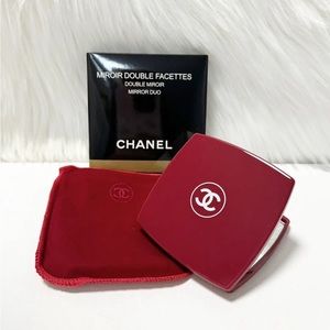Chanel red compact mirror